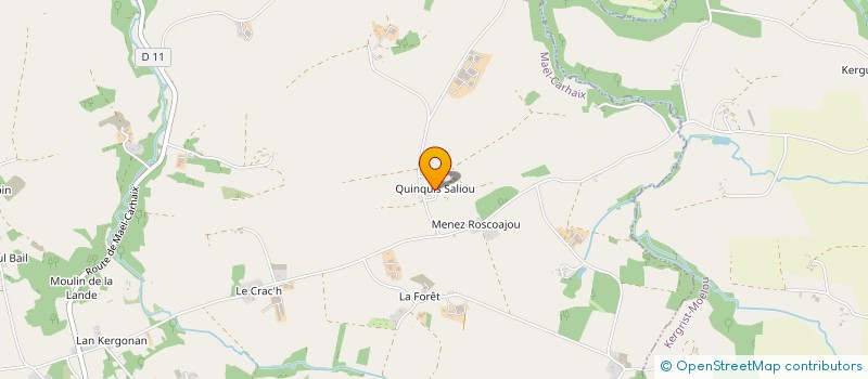localisation de l'entreprise GROUPEMENT FONCIER AGRICOLE DE QUINQUIS SALIOU  MAEL-CARHAIX