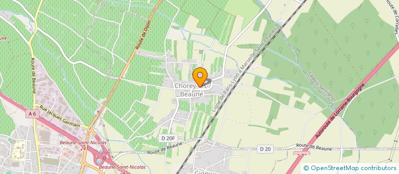 localisation de l'entreprise GROUPEMENT FONCIER AGRICOLE DES BEAUMONTS  CHOREY-LES-BEAUNE