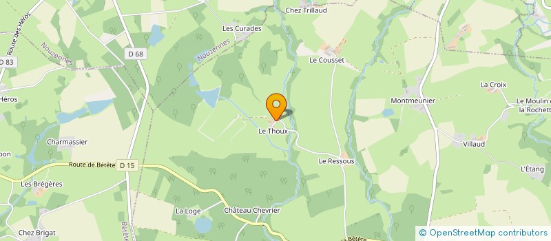 localisation de l'entreprise GROUPEMENT FONCIER AGRICOLE DU THOUX à MALLERET-BOUSSAC