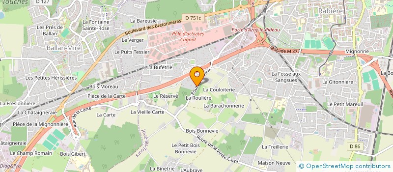 localisation de l'entreprise GROUPEMENT FONCIER AGRICOLE DU16 RUE MASSET à JOUE-LES-TOURS
