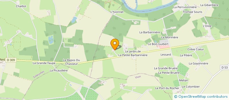 localisation de l'entreprise GROUPEMENT FONCIER RURAL DE LA GUERIVIERE  PARCE-SUR-SARTHE