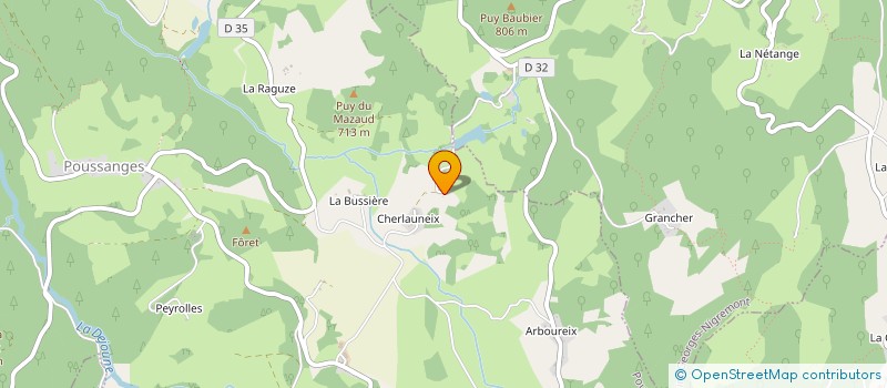 localisation de l'entreprise GROUPEMENT FONCIER RURAL PIERREBOIS DE CHAMEYROUX à POUSSANGES