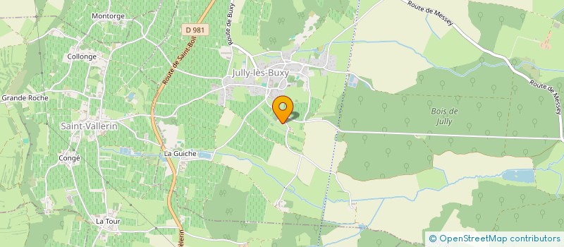 localisation de l'entreprise GROUPEMENT FONCIER VITICOLE LES VIGNES DU CLOU  JULLY-LES-BUXY