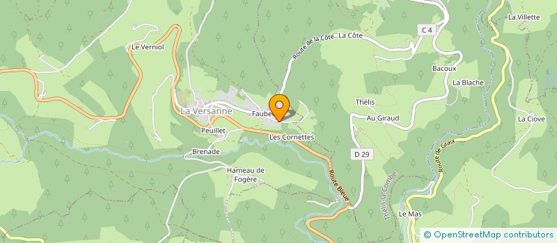 localisation de l'entreprise GROUPEMENT FORESTIER BOUTE CHALAYER  LA VERSANNE