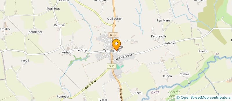 localisation de l'entreprise GROUPEMENT FORESTIER COAT BOCH  TREGOUREZ