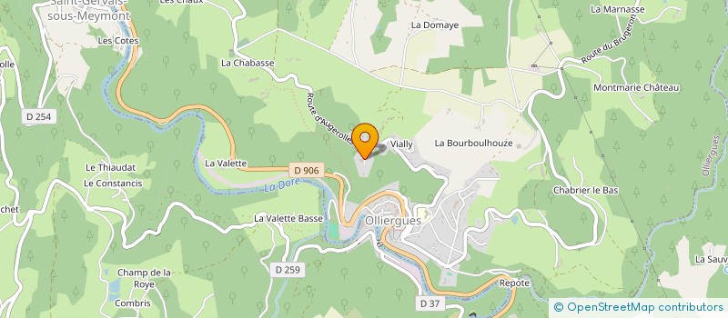 localisation de l'entreprise GROUPEMENT FORESTIER CRF à OLLIERGUES
