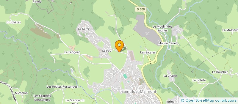localisation de l'entreprise GROUPEMENT FORESTIER DE CHAUSSITRE A FELLETIN  SAINT-JUST-MALMONT