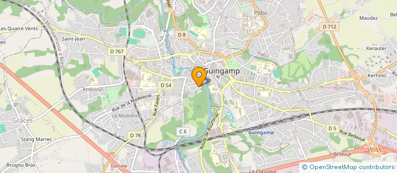 localisation de l'entreprise GROUPEMENT FORESTIER DE KERGOUZOU à GUINGAMP