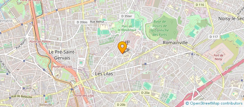 localisation de l'entreprise GROUPEMENT FORESTIER DE L'ILE EN BRIE à LES LILAS