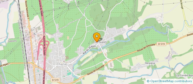 localisation de l'entreprise GROUPEMENT FORESTIER DE LA BLACHERETTE  CHANAS