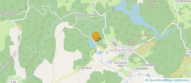 localisation de l'entreprise GROUPEMENT FORESTIER DE LA FEUILLADE  FAUX-LA-MONTAGNE