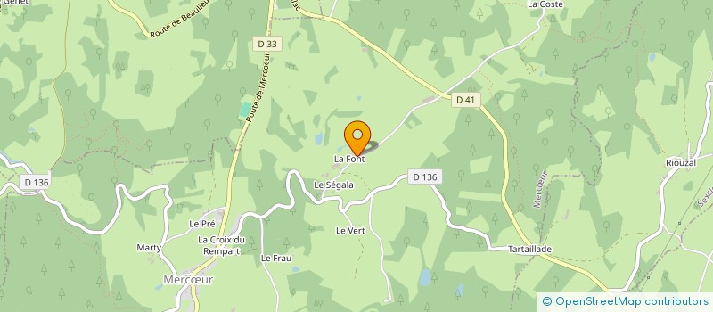 localisation de l'entreprise GROUPEMENT FORESTIER DE MERCOEUR  MERCUR