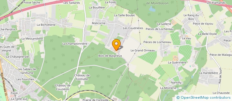 localisation de l'entreprise GROUPEMENT FORESTIER DES BOIS DE BAIGNEUX à VEIGNE