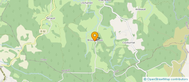 localisation de l'entreprise GROUPEMENT FORESTIER DES BOIS DE BROUSSOULOUX à BUGEAT