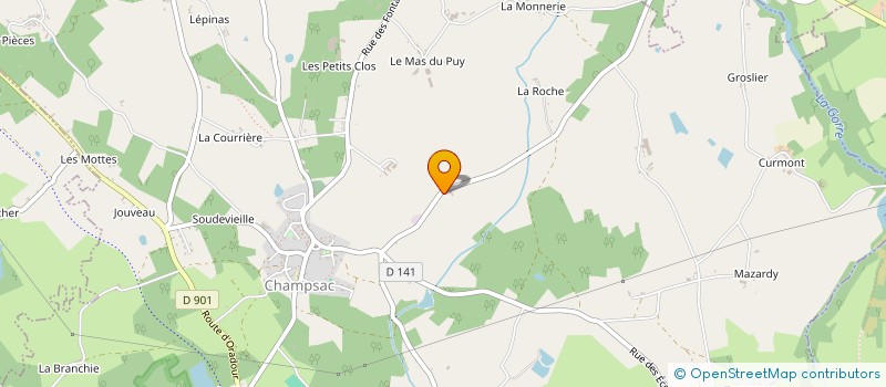 localisation de l'entreprise GROUPEMENT FORESTIER DES JOUANDOUX  CHAMPSAC