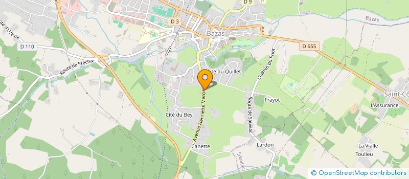 localisation de l'entreprise GROUPEMENT FORESTIER DES LANDES SOUBIRAN  BAZAS