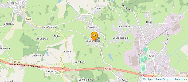 localisation de l'entreprise GROUPEMENT FORESTIER DU COLOMBIER  SAINT-SULPICE-LE-GUERETOIS