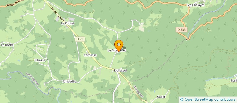 localisation de l'entreprise GROUPEMENT FORESTIER DU MONTEILLET à SAINT-AGREVE