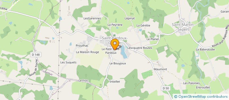 localisation de l'entreprise GROUPEMENT FORESTIER DU PLANTADIS  SAINT-PARDOUX-CORBIER