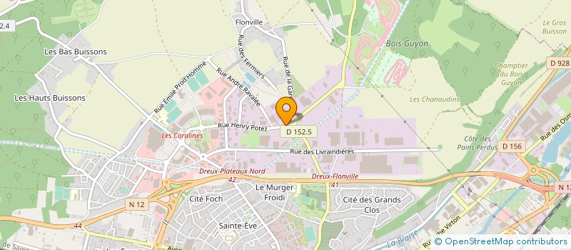 localisation de l'entreprise GROUPEMENT FORESTIER L'ENTREROUGE à DREUX