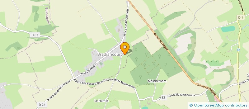 localisation de l'entreprise GROUPEMENT FORESTIER LE BOIS DE L'ETANG  BRADIANCOURT