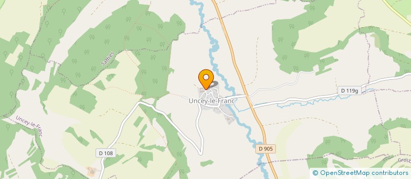 localisation de l'entreprise GROUPEMENT FORESTIER  LE POROUX  UNCEY-LE-FRANC