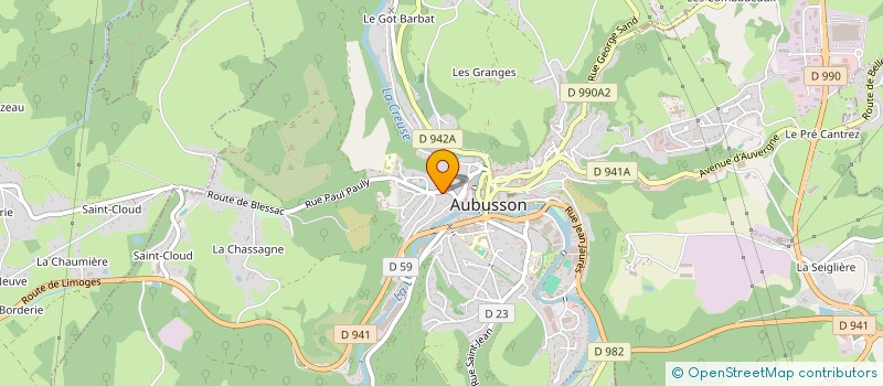 localisation de l'entreprise GROUPEMENT FORESTIER PIERHUTY à AUBUSSON