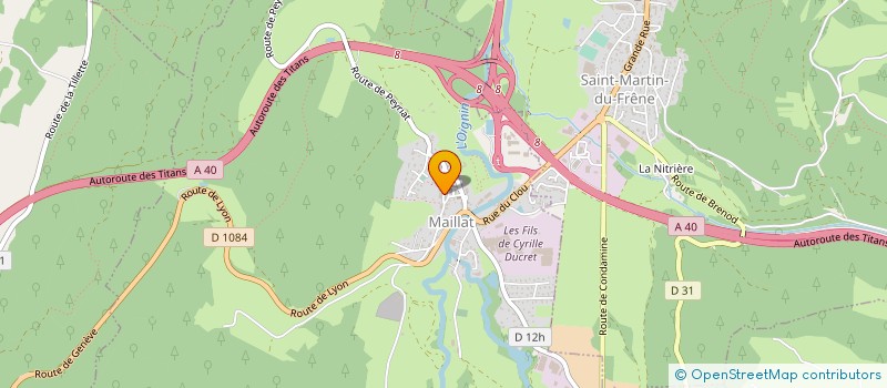 localisation de l'entreprise GROUPEMENT FORESTIER SOUFFLET HAUT BUGEY  MAILLAT