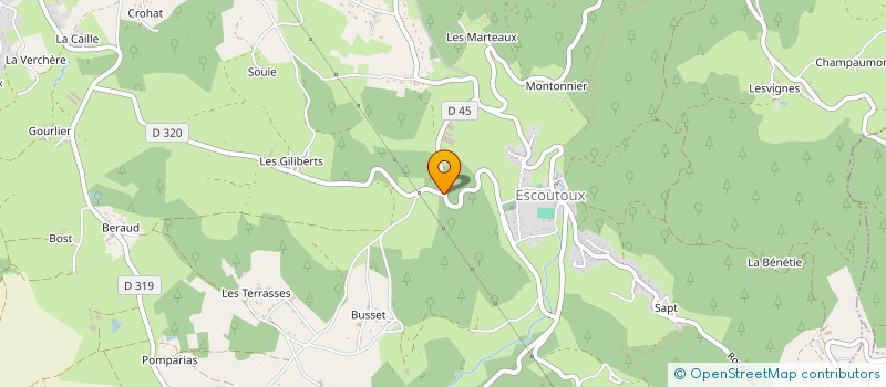 localisation de l'entreprise GROUPEMENT FORESTIER SOZEDDE ET FILS  ESCOUTOUX