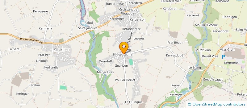 localisation de l'entreprise GROUPEMENT JEUNES DE LA COTE LEONARDE  PLOUGOULM