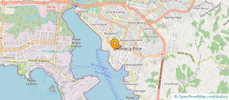 localisation de l'entreprise GROUPEMENT POUR LA PROMOTION DES ACTIVITES DU BATIMENT ET DE L AMELIORATION DE L HABITAT  POINTE-A-PITRE