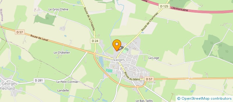 localisation de l'entreprise GROUPEMENT TECHNIQUE VETERINAIRE DE LA MAYENNE - GTV 53  VAIGES