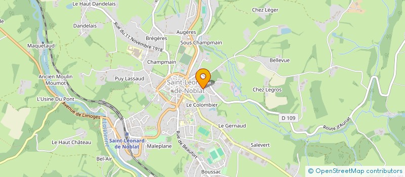 localisation de l'entreprise GROUPEMENT VETERINAIRE SAINT LEONARD à ST-LEONARD-DE-NOBLAT