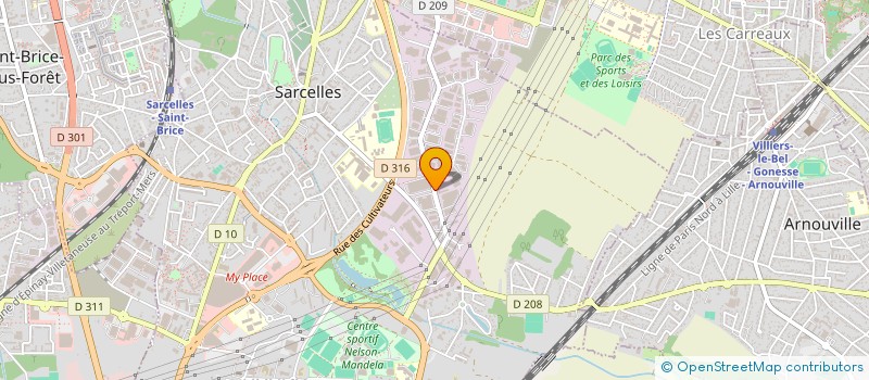 localisation de l'entreprise GROUPES DES ENERGIES SOLAIRE ET RENOUVELABLES DE FRANCE  SARCELLES