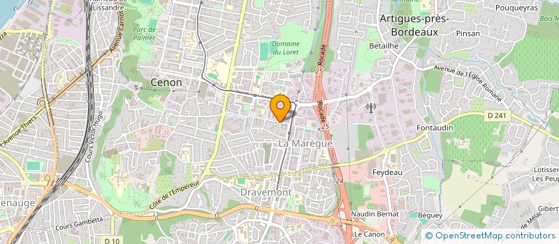 localisation de l'entreprise GRP (GIRONDE REVETEMENT PEINTURE) à CENON