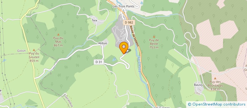 localisation de l'entreprise GRPT FORESTIER DE FRESSANGES à AUBUSSON
