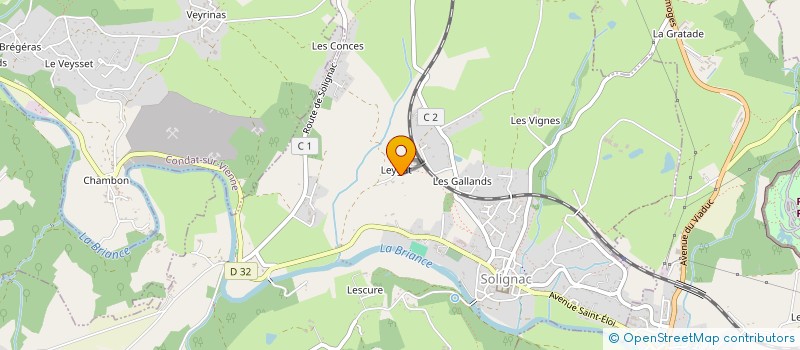 localisation de l'entreprise GRPT FORESTIER DU PUY BESSAT  SOLIGNAC