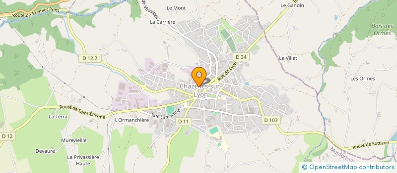 localisation de l'entreprise GRPT PARENT CATHOLIQ ELEVE COLLEGE BREL  CHAZELLES-SUR-LYON