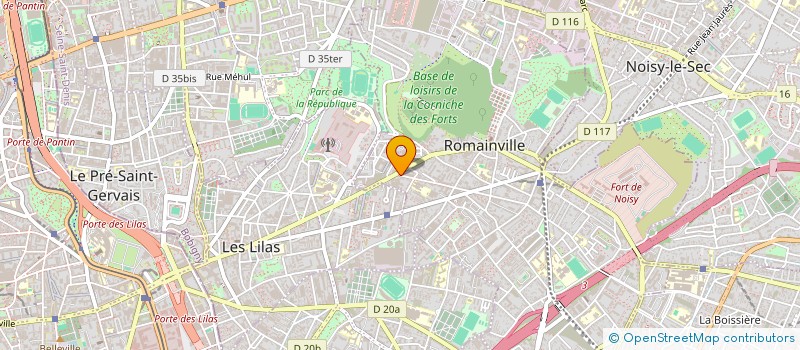 localisation de l'entreprise GRRICA GROUPE DE RECHERCHES ET DE REALISATIONS IMAGES COSTUMES ET ACCESSOIRES à ROMAINVILLE