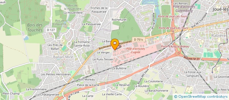 localisation de l'entreprise GRUAU TOURS à JOUE-LES-TOURS