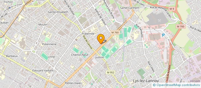 localisation de l'entreprise GRUSON MATERIAUX SARL à ROUBAIX