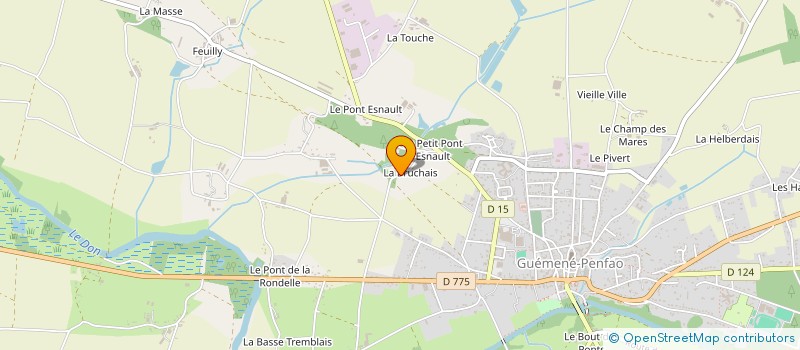 localisation de l'entreprise GS TOITURE  GUEMENE-PENFAO