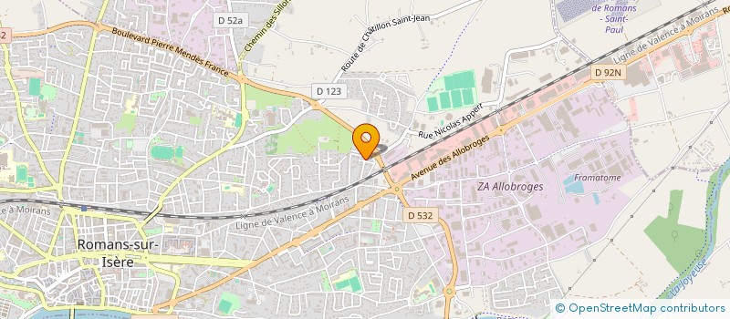 localisation de l'entreprise GT BIENS  ROMANS-SUR-ISERE