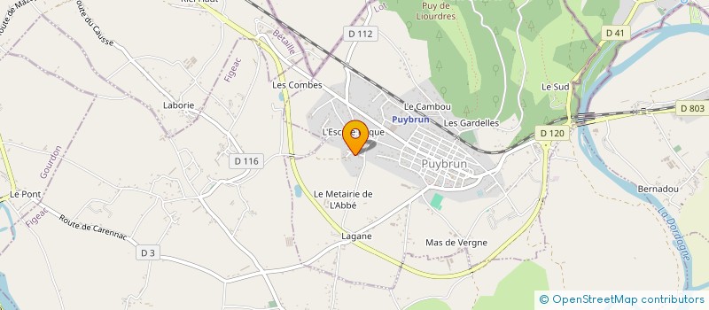 localisation de l'entreprise GT CONSTRUCTION  PUYBRUN