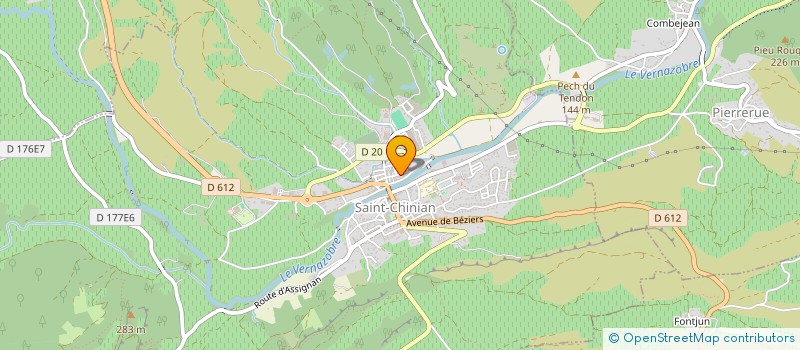localisation de l'entreprise GT EURO NEGOCE à SAINT-CHINIAN