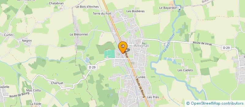 localisation de l'entreprise GT LAVERIE à ATTIGNAT