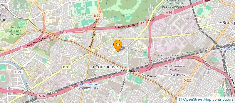 localisation de l'entreprise GTL PRO BATIMENT à LA COURNEUVE