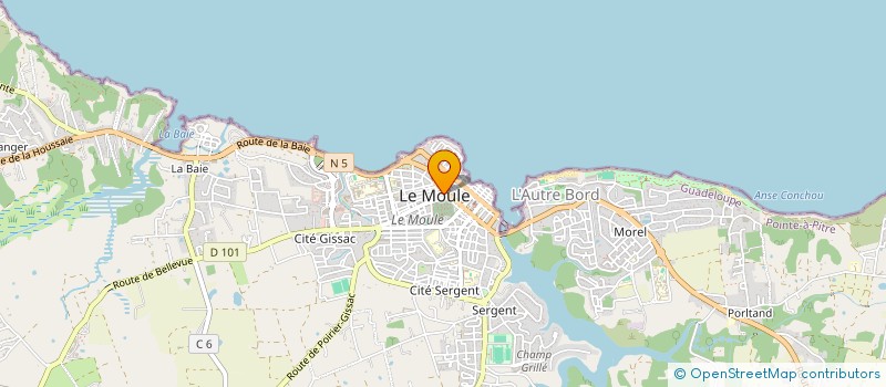 localisation de l'entreprise GUADELOUPE EVASION FWI à LE MOULE