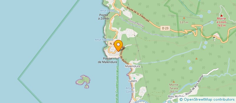 localisation de l'entreprise GUADELOUPE PLONGEE LOISIRS à BOUILLANTE