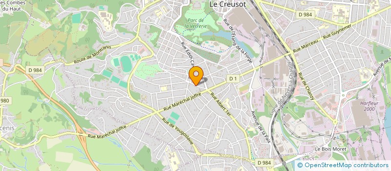 localisation de l'entreprise GUALBE à LE CREUSOT